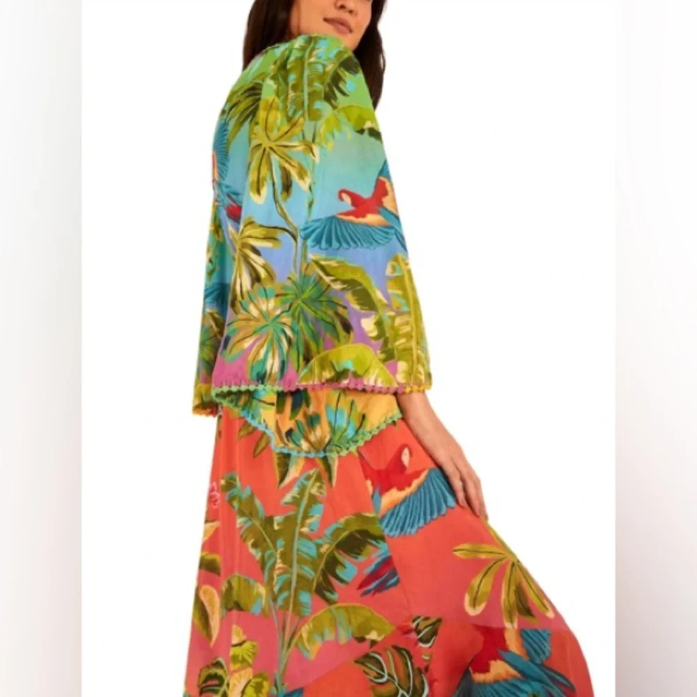 FARM RIO Ombre Forest Ruffle Tunic Dress - Picture 6 of 15